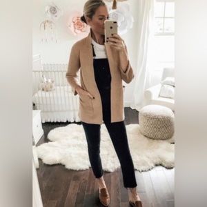 J Crew Sophie Camel merino wool sweater blazer XXS